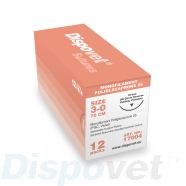 Fil De Suture Polyglecaprone (PGC) 25 (USP 3/0, 75cm, Aiguille FS-2) 12 Pochettes | Dispovet®