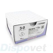 Hechtdraad Vicryl Plus (VCP998H, USP 3-0, 70cm, V-7 naald) 36 stuks | Ethicon