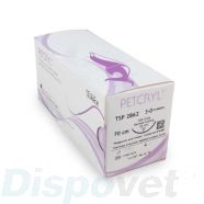 Hechtdraad Petcryl PGA (3/8 circle reversed cutting, 24mm, 76cm, 3-0) 12 stuks | Petcryl